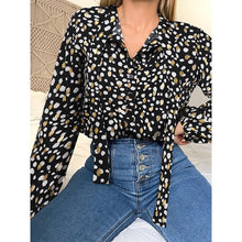Load image into Gallery viewer, Black Dots Print Long Sleeve Blouse
