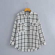 Load image into Gallery viewer, Fashion Single Breasted Tweed Plaid Jacket
