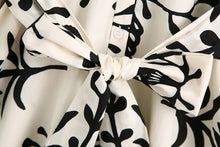Load image into Gallery viewer, White Print Collar Long Sleeve Midi Dress
