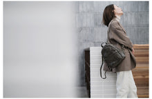 Load image into Gallery viewer, Small Leather Backpack Ladies Leather Rucksack for Women
