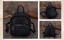 Load image into Gallery viewer, Small Rivets Leather Backpack Purse for Women

