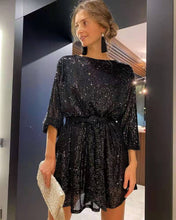 Load image into Gallery viewer, Elegant Purple Mini Sequins Dress
