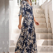Load image into Gallery viewer, Navy Floral Pockets Maxi Dress
