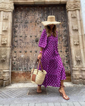 Load image into Gallery viewer, Purple Floral Print Maxi Dress
