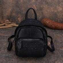 Load image into Gallery viewer, Small Rivets Leather Backpack Purse for Women
