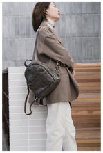Load image into Gallery viewer, Small Leather Backpack Ladies Leather Rucksack for Women
