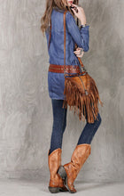 Load image into Gallery viewer, Womens Boho Leather Fringe Crossbody Handbags Small Purses Bags for Women
