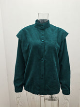 Load image into Gallery viewer, Corduroy Ruffle Sleeve Button Front Jacket

