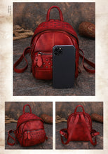 Load image into Gallery viewer, Small Rivets Leather Backpack Purse for Women
