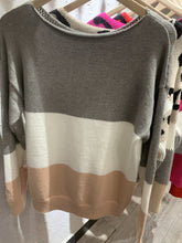 Load image into Gallery viewer, Hollow Out Neck Color Block Sweater
