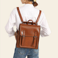 Load image into Gallery viewer, Brown Leather Backpack for Women
