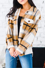 Load image into Gallery viewer, Casual Lapel Contrast Color Plaid Woolen Coat
