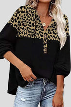 Load image into Gallery viewer, Casual Leopard Print Stitching Button Hoodie
