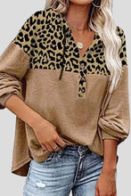 Load image into Gallery viewer, Casual Leopard Print Stitching Button Hoodie
