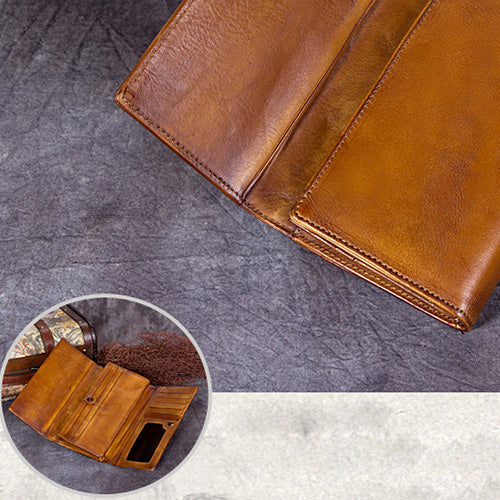 Personalized Handwoven Full-Grain Leather Long Wallet