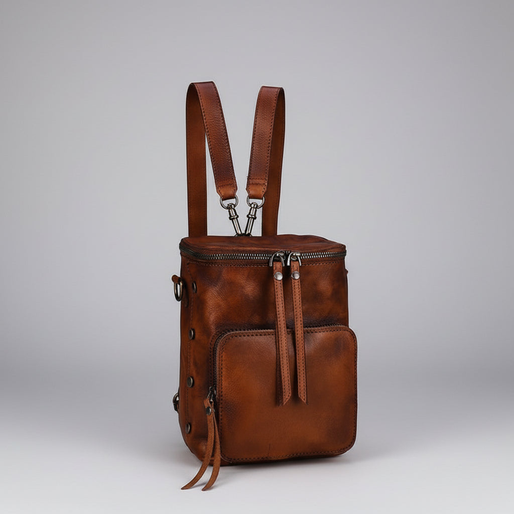 Quilted Ladies Small Leather Backpack Purse Rucksack Shoulder Purse For Women