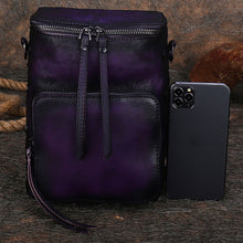 Load image into Gallery viewer, Quilted Ladies Small Leather Backpack Purse Rucksack Shoulder Purse For Women

