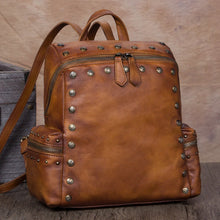 Load image into Gallery viewer, Quilted Womens Square Leather Backpack Purse Small Rucksack for Women
