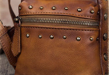 Load image into Gallery viewer, Quilted Womens Square Leather Backpack Purse Small Rucksack for Women
