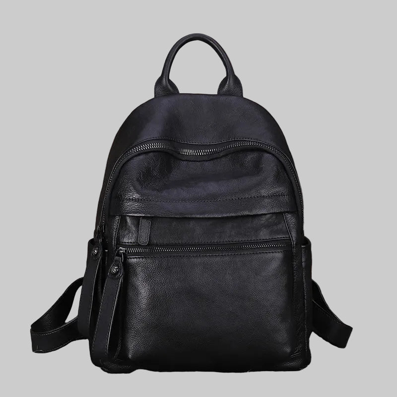 Retro Distressed Large School Leather Backpack