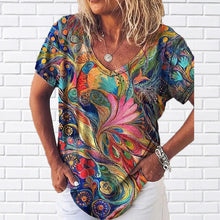 Load image into Gallery viewer, Abstract Print Short Sleeve Casual T-Shirts
