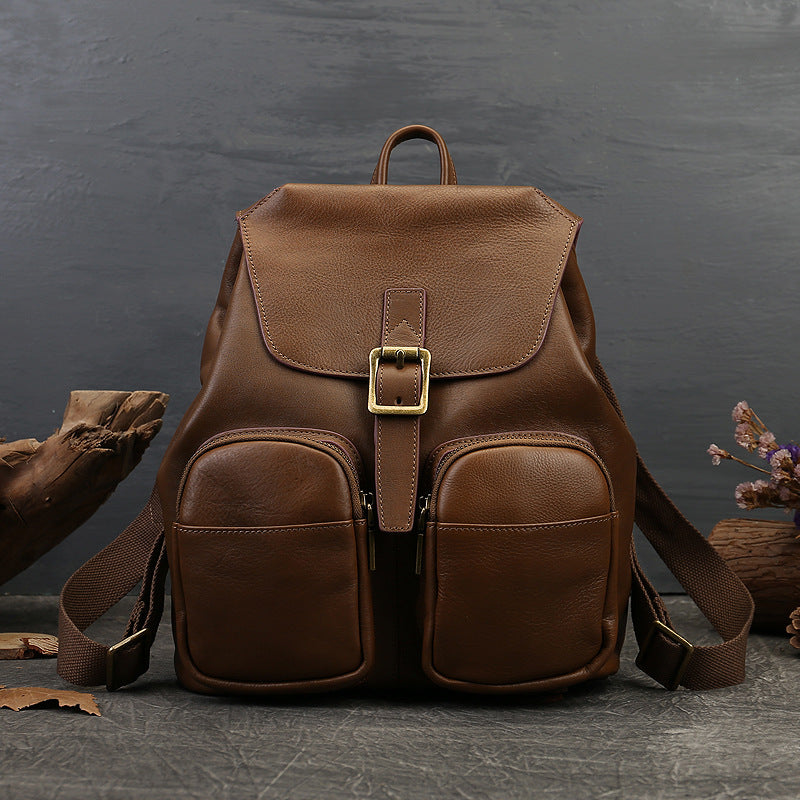 Black Leather Backpack Purse Ladies Leather Rucksack Bag For Women