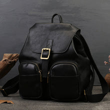 Load image into Gallery viewer, Black Leather Backpack Purse Ladies Leather Rucksack Bag For Women
