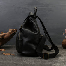 Load image into Gallery viewer, Black Leather Backpack Purse Ladies Leather Rucksack Bag For Women
