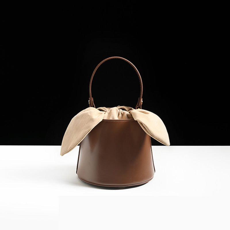 Small Cute Womens Bucket Bag Leather Handbags Crossbody Bags for Women
