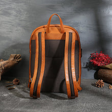 Load image into Gallery viewer, Small Ladies Square Brown Leather Backpack Purse Hiking Backpack Bag For Women
