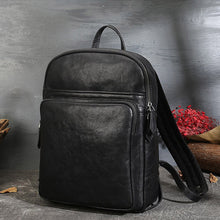 Load image into Gallery viewer, Small Ladies Square Brown Leather Backpack Purse Hiking Backpack Bag For Women
