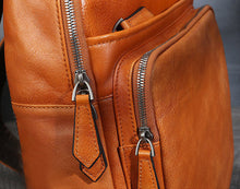 Load image into Gallery viewer, Small Ladies Square Brown Leather Backpack Purse Hiking Backpack Bag For Women
