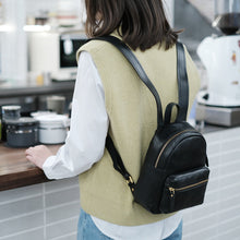 Load image into Gallery viewer, Black Mini Leather Backpack Ladies Bag For Women
