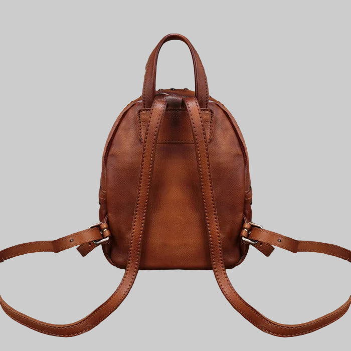 Small Rivets Leather Backpack Purse