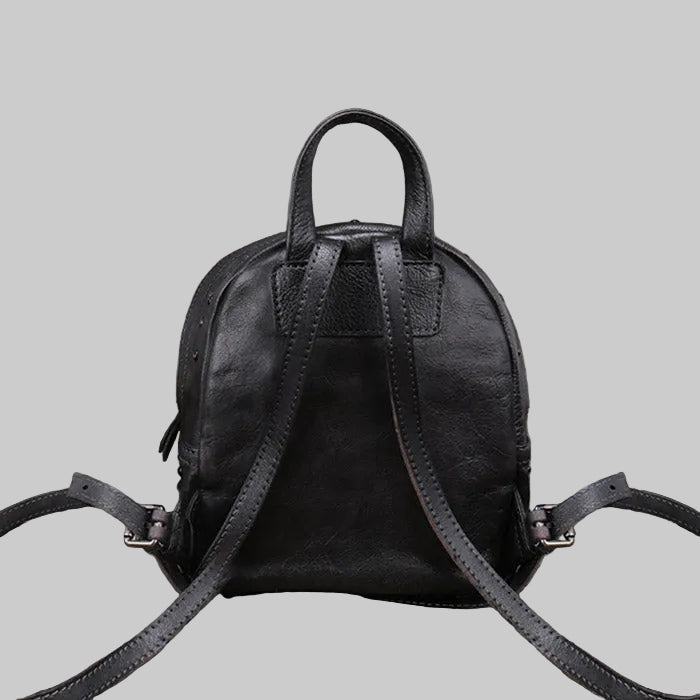 Small Rivets Leather Backpack Purse
