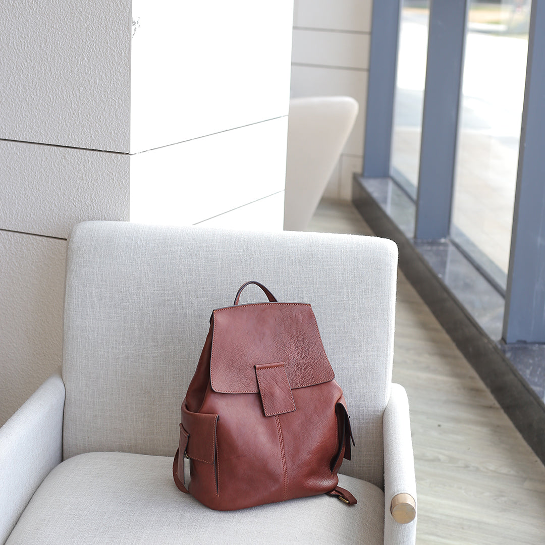 Stylish Ladies Genuine Leather Backpack Purse Rucksack Bag For Women