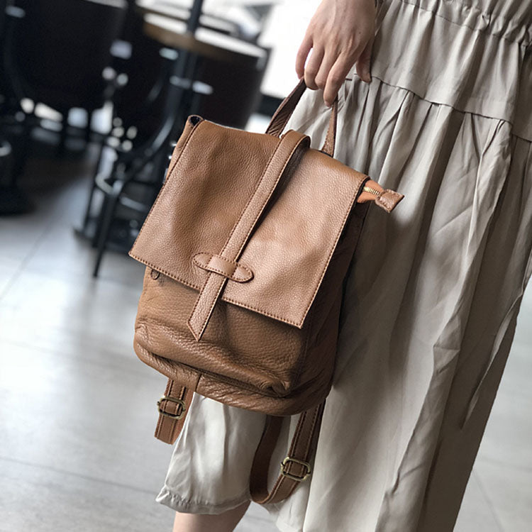 Stylish Small Ladies Genuine Leather Rucksack Backpack Purse for Women