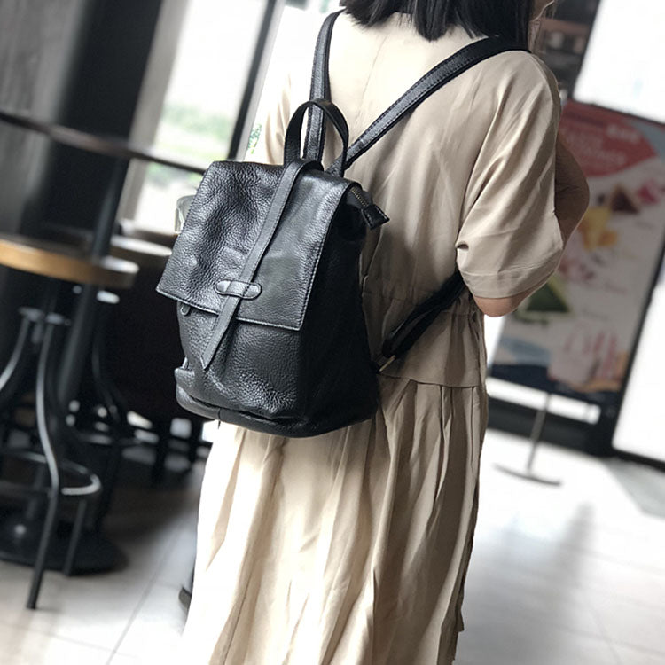 Stylish Small Ladies Genuine Leather Rucksack Backpack Purse for Women