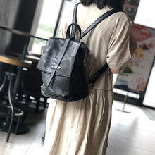 Load image into Gallery viewer, Stylish Small Ladies Genuine Leather Rucksack Backpack Purse for Women
