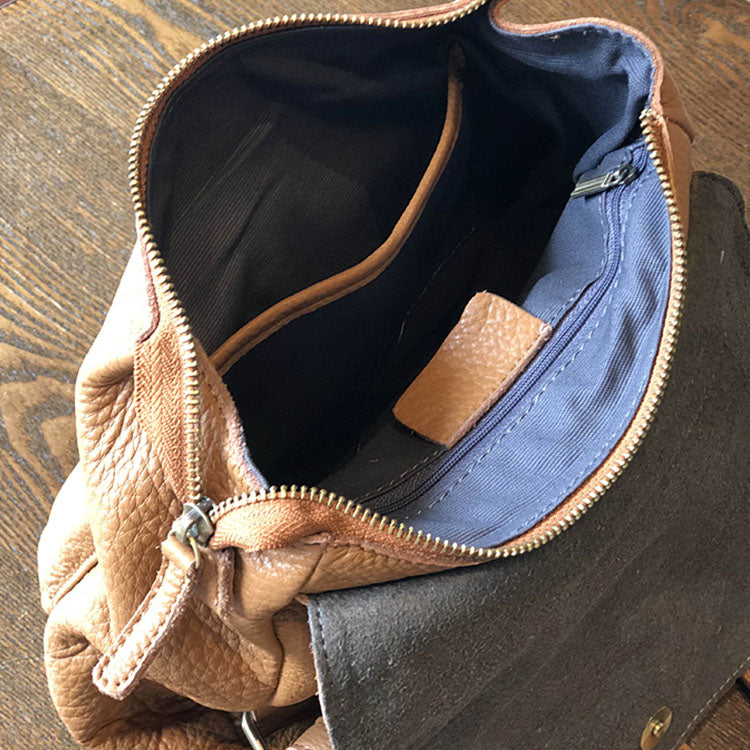 Stylish Small Ladies Genuine Leather Rucksack Backpack Purse for Women