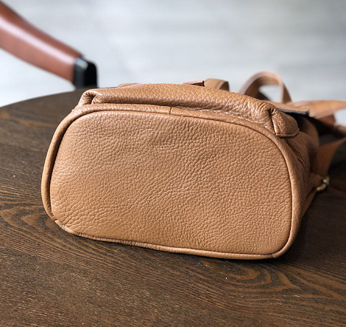 Stylish Small Ladies Genuine Leather Rucksack Backpack Purse for Women