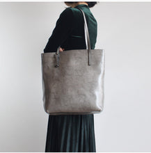 Load image into Gallery viewer, Womens Green Leather Tote Bag Handbags Shoulder Bag for Women
