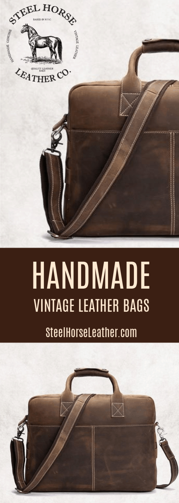 Classic Briefcase Vintage Leather Messenger Bag