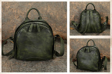 Load image into Gallery viewer, Handmade Ladies Small Leather Backpack Purse Book Bag Purse for Women

