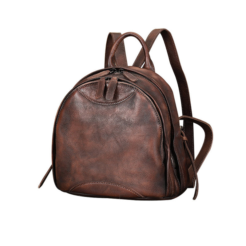 Handmade Ladies Small Leather Backpack Purse Book Bag Purse for Women