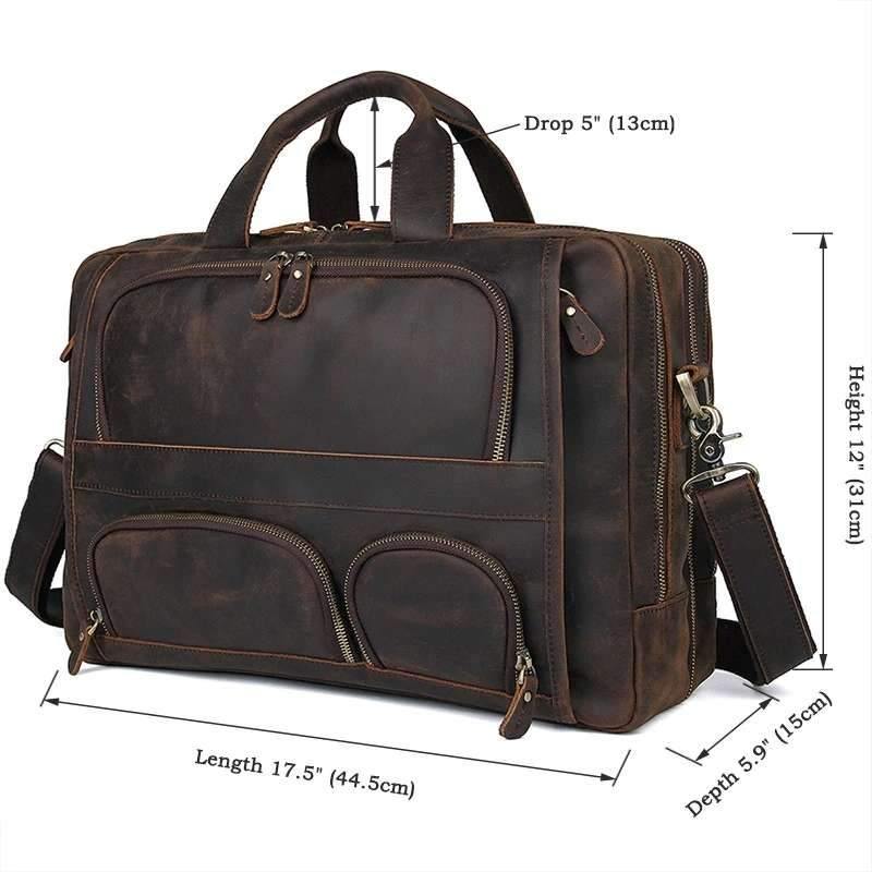 Phoenix Full Grain Leather Briefcase Bag