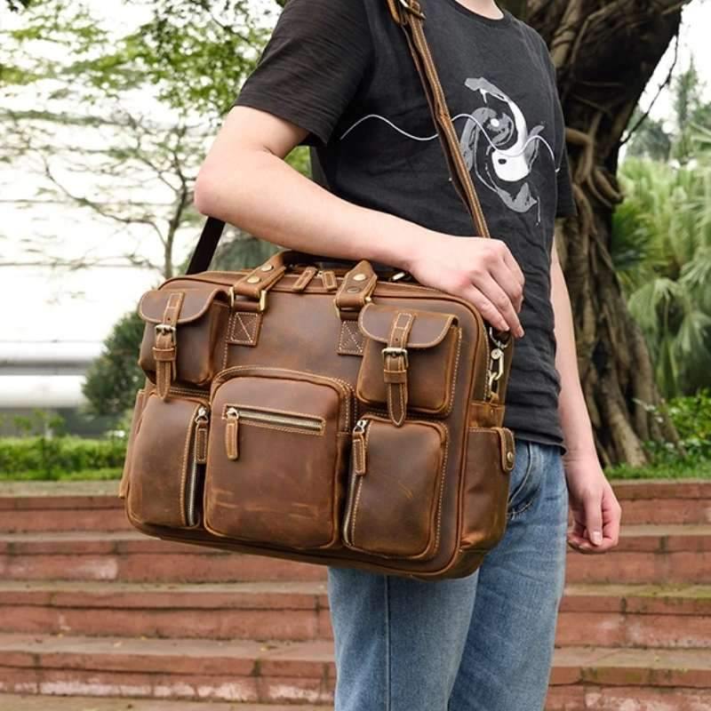 Lincoln Full Grain Leather Briefcase Bag