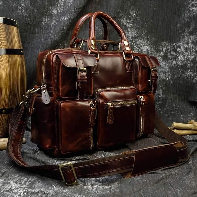 Lincoln Full Grain Leather Briefcase Bag