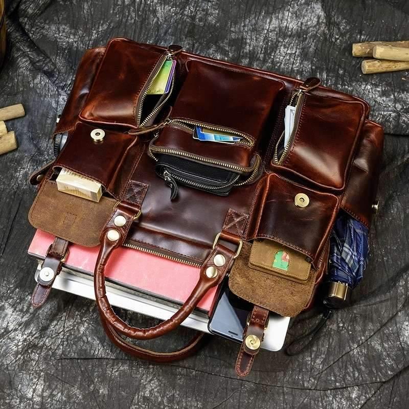Lincoln Full Grain Leather Briefcase Bag
