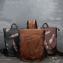 Load image into Gallery viewer, Vintage Ladies Embossed Leather Backpack Purse Rucksack Bag For Women
